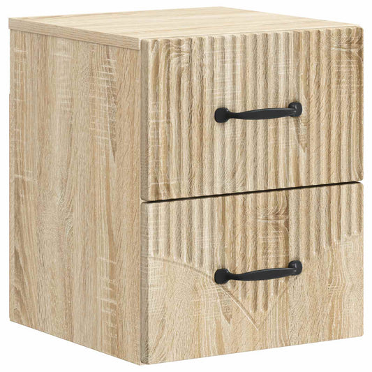 vidaXL Wall-Mounted Bedside Cabinet Sonoma Oak 34.5 x 33 x 40 cm