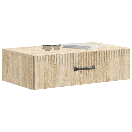 vidaXL Wall-Mounted Side Table Sonoma Oak 59 x 34.5 x 17 cm