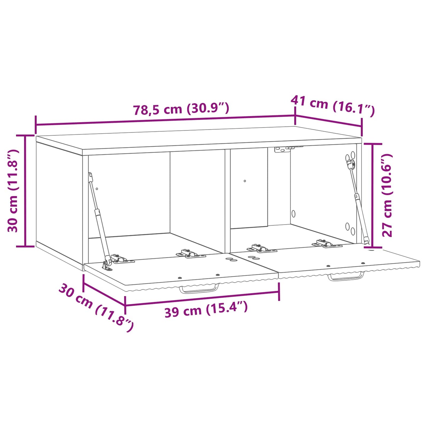vidaXL Wall-Mounted TV Cabinet 78.5 x 41 x 30 cm Artisan Oak