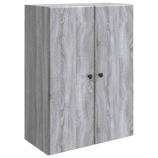 vidaXL Wall-Mounted Cabinet Grey Sonoma 66 x 34.5 x 90 cm