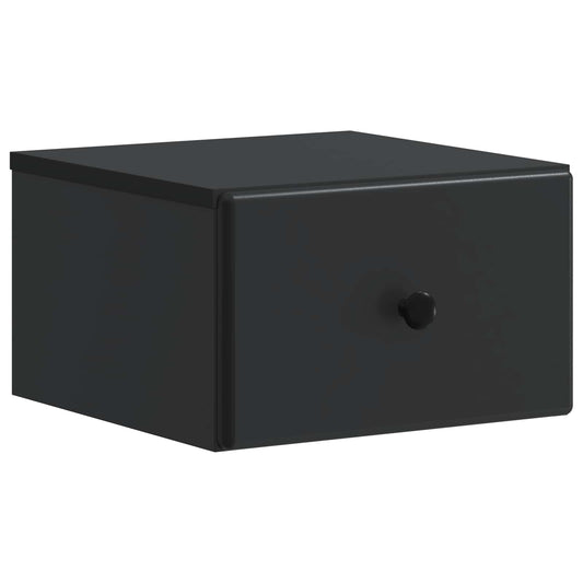 vidaXL Wall-Mounted Bedside Cabinet Black 34.5 x 33 x 20 cm
