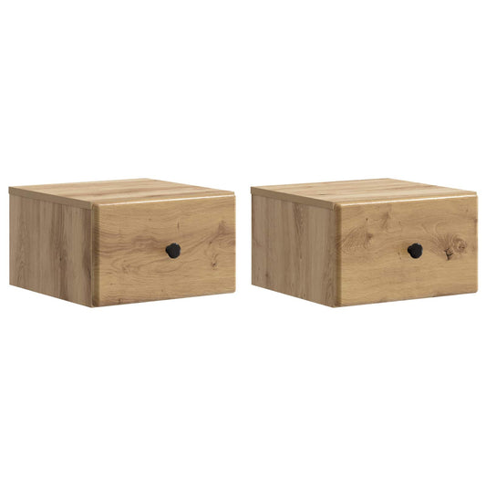 vidaXL Wall-Mounted Bedside Cabinet 2 pcs Artisan Oak