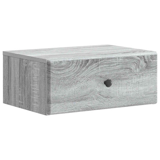 vidaXL Wall-Mounted Bedside Cabinet Grey Sonoma 49 x 34.5 x 20 cm
