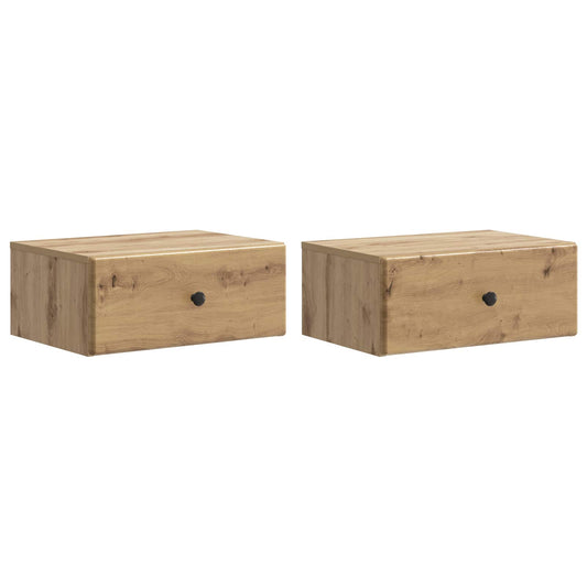 vidaXL Wall-Mounted Bedside Cabinet 2 pcs Artisan Oak