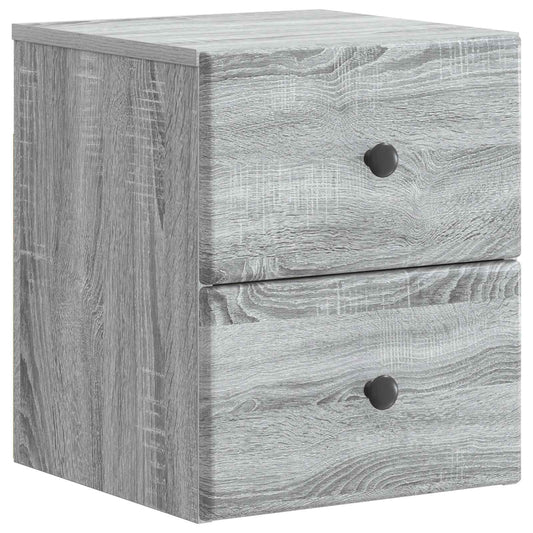 vidaXL Wall-Mounted Bedside Cabinet Grey Sonoma 34.5 x 33 x 40 cm