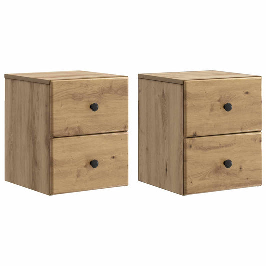 vidaXL Wall-Mounted Bedside Cabinet 2 pcs Artisan Oak