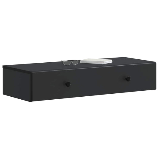 vidaXL Wall-Mounted Side Table Wall-mounted Black 87.5 x 34.5 x 17 cm