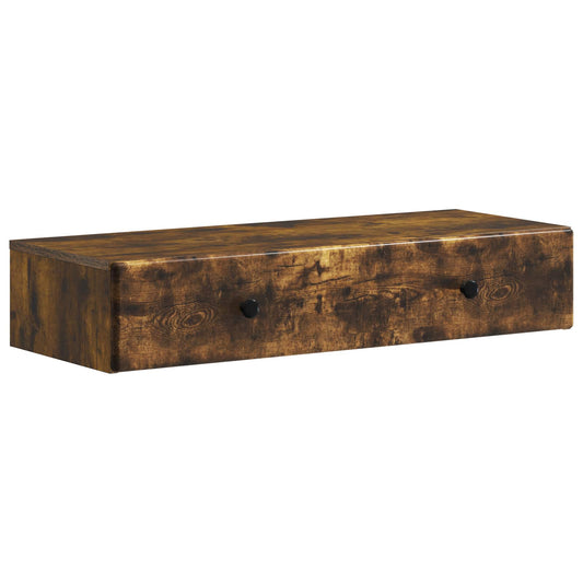 vidaXL Wall-Mounted Side Table Smoked Oak 87.5 x 34.5 x 17 cm