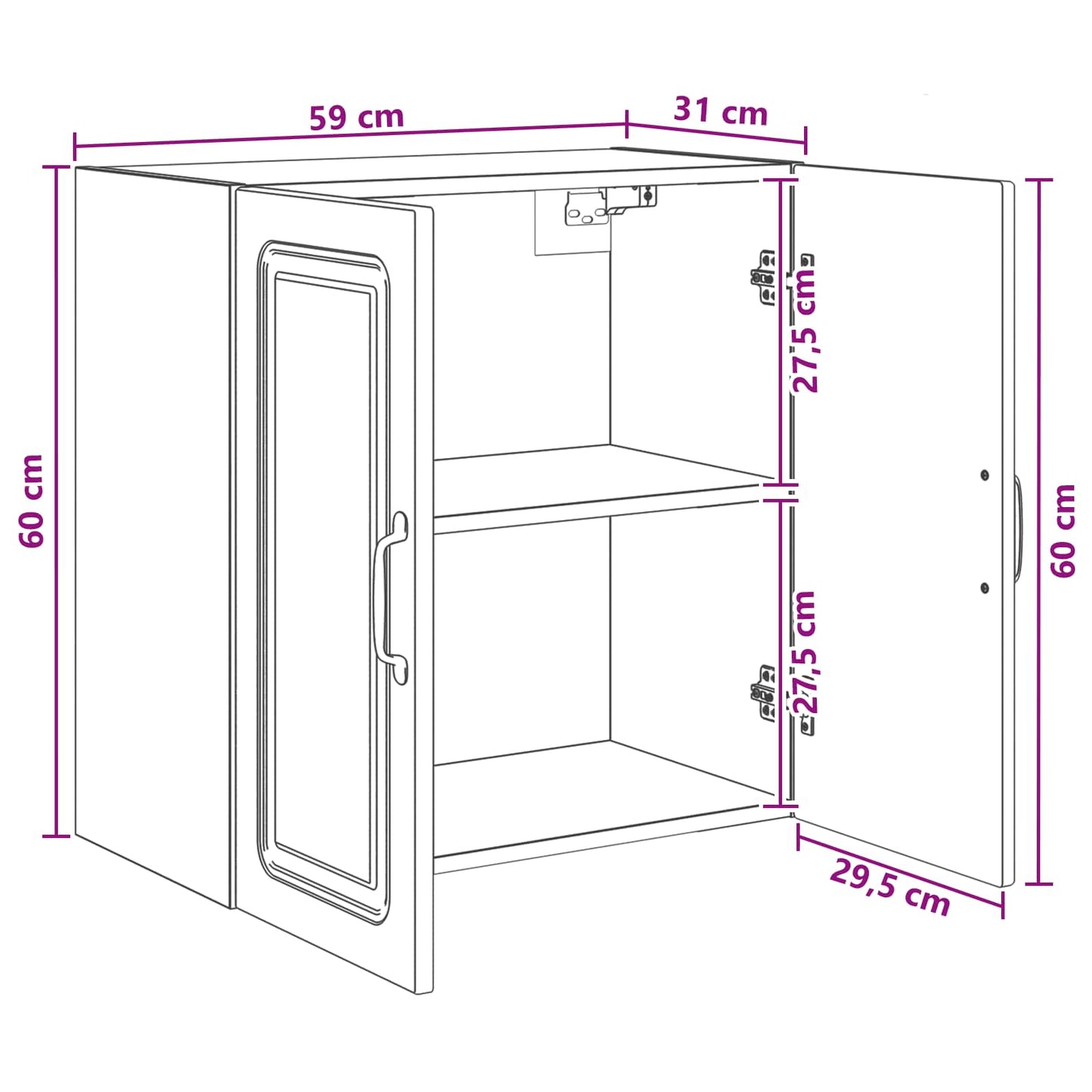 vidaXL Wall-Mounted Cabinet 59 x 31 x 60 cm Engineered Wood