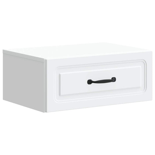 vidaXL Wall-Mounted Bedside Cabinet White 49 x 34.5 x 20 cm