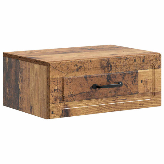 vidaXL Wall-Mounted Bedside Cabinet Old Wood 49 x 34.5 x 20 cm