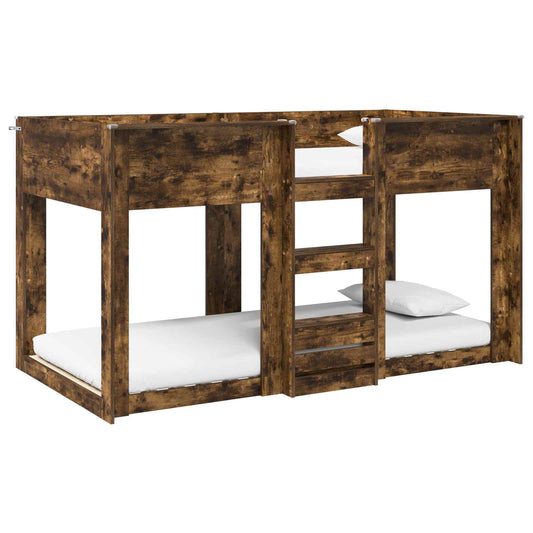 vidaXL Bunk Bed for Kids Smoked Oak 80 x 200 cm Engineered Wood