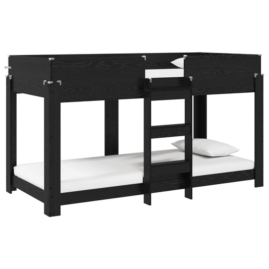 vidaXL Bunk Bed for Kids Black Oak 80 x 200 cm Engineered Wood