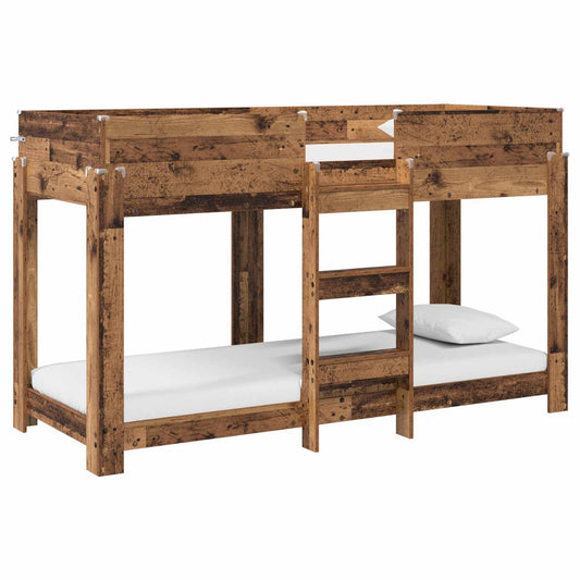 vidaXL Bunk Bed for Kids Old Wood 75 x 190 cm Engineered Wood