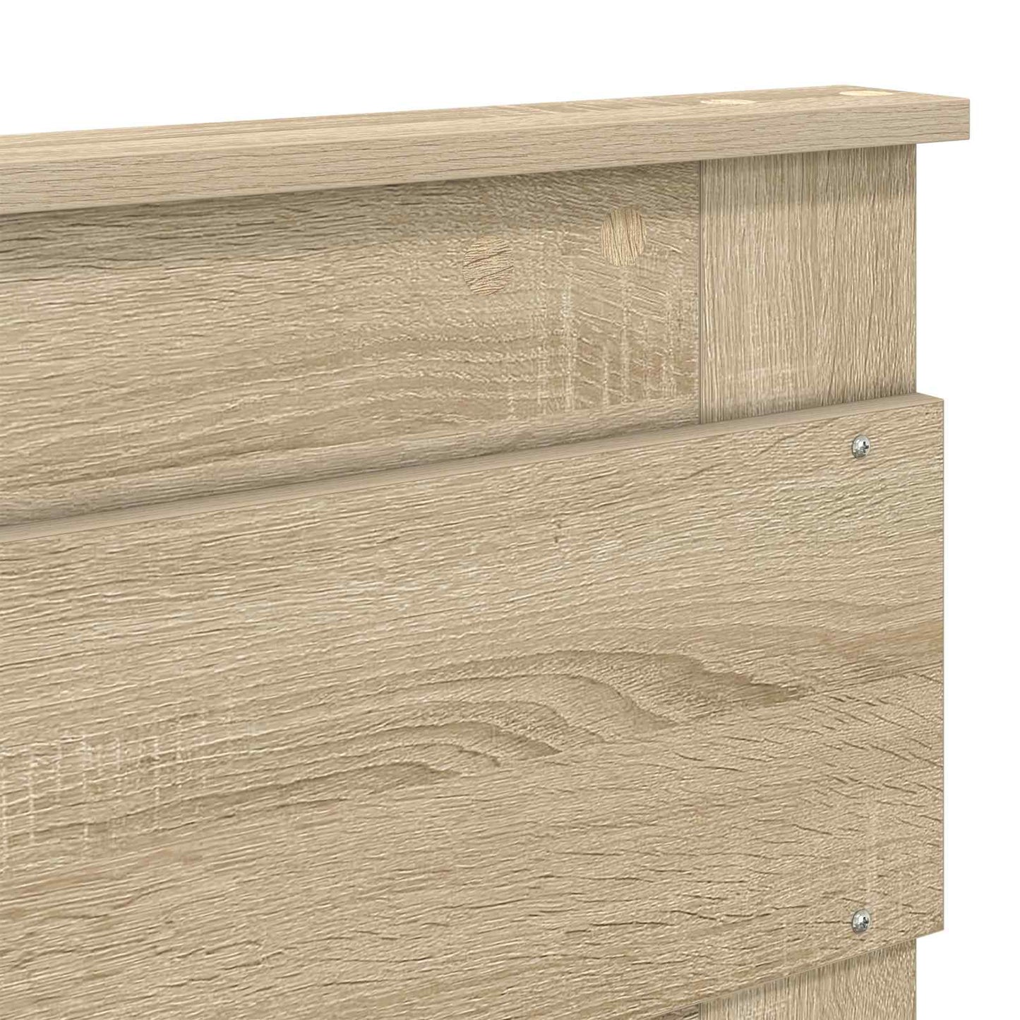 vidaXL Bed Frame with Headboard Sonoma 200 x 200 cm Solid Pine Wood
