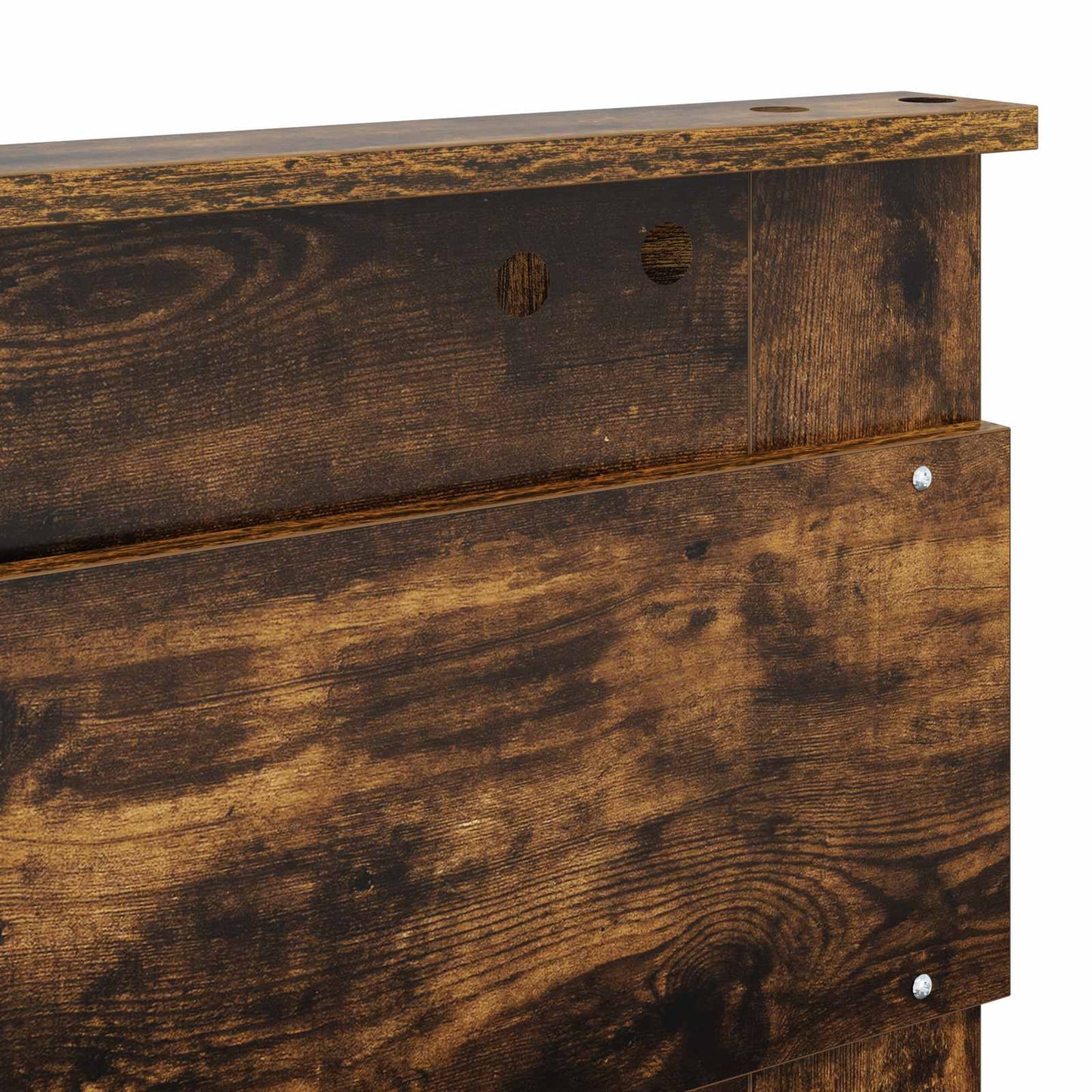vidaXL Bed Frame Plain Smoked Oak 150 x 200 cm Solid Pine Wood