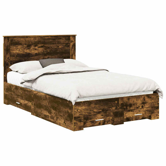 vidaXL Bed Frame with Drawer with Headboard Manual Engineered Wood