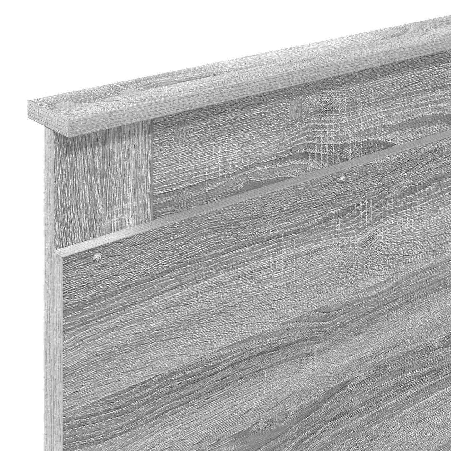 vidaXL Bed Frame Grey Sonoma and Silver 75 x 190 cm Engineered Wood