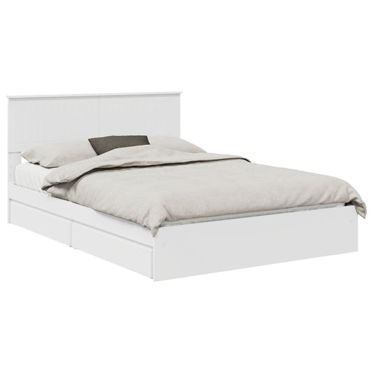 vidaXL Storage Bed with Headboard White 135 x 190 cm Engineered Wood
