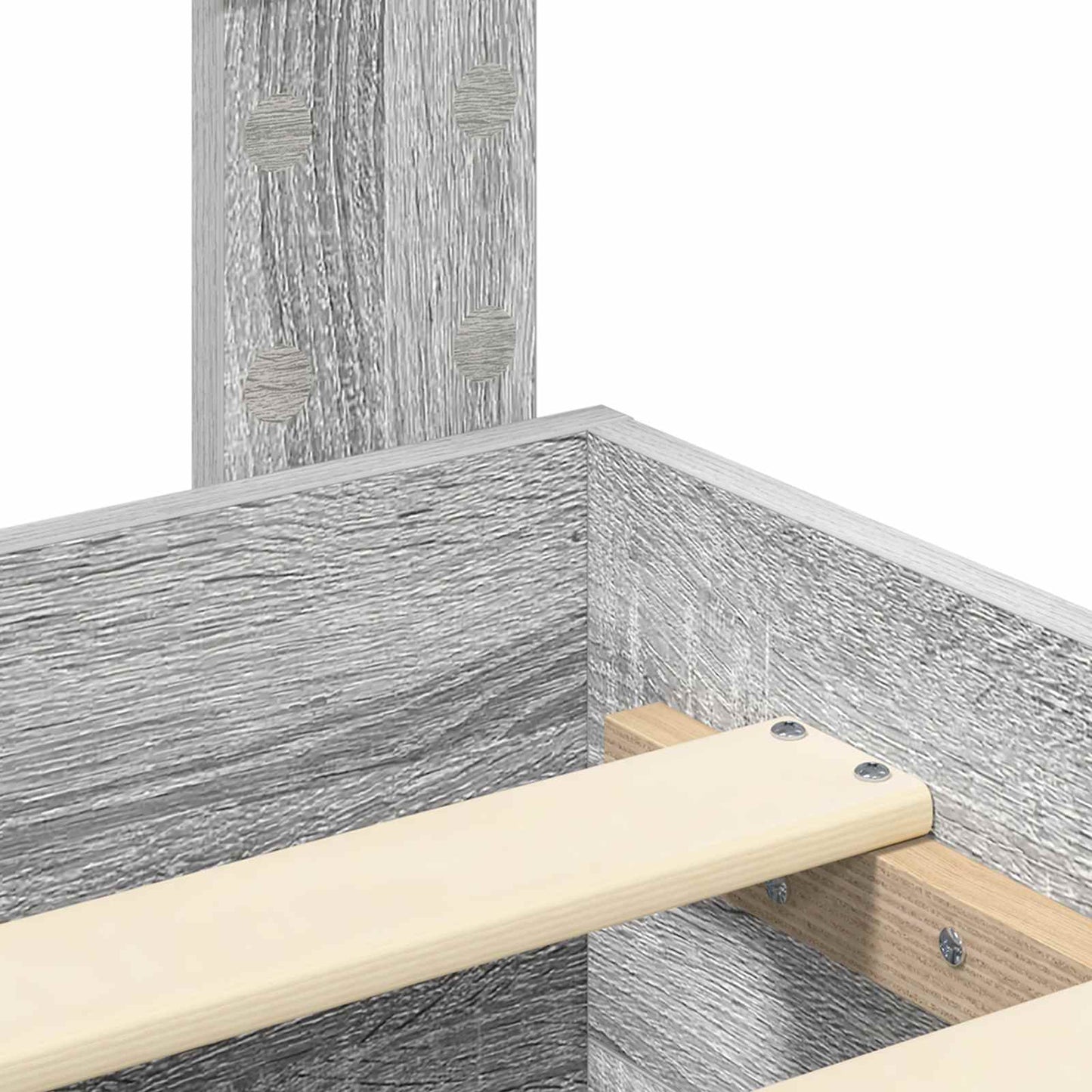 vidaXL Bed Frame with Drawer Grey Sonoma 135 x 190 cm Engineered Wood