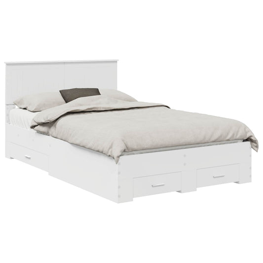 vidaXL Bed Frame with Headboard White 120 x 190 cm Engineered Wood