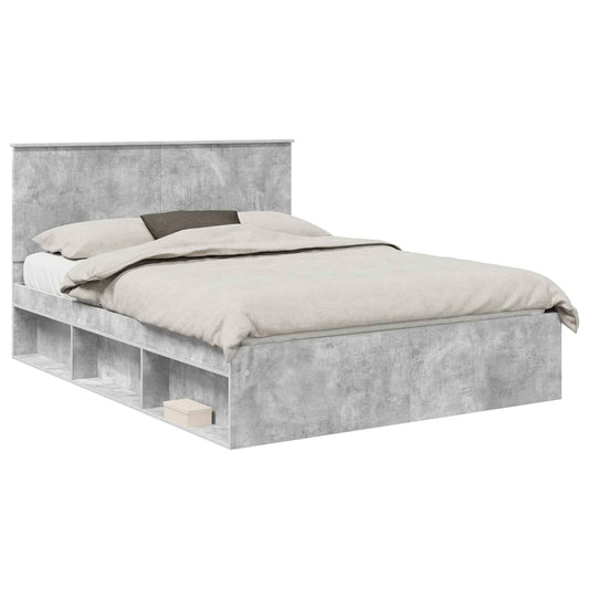 vidaXL Bed Frame Concerte Grey 150 x 200 cm Solid Pine Wood