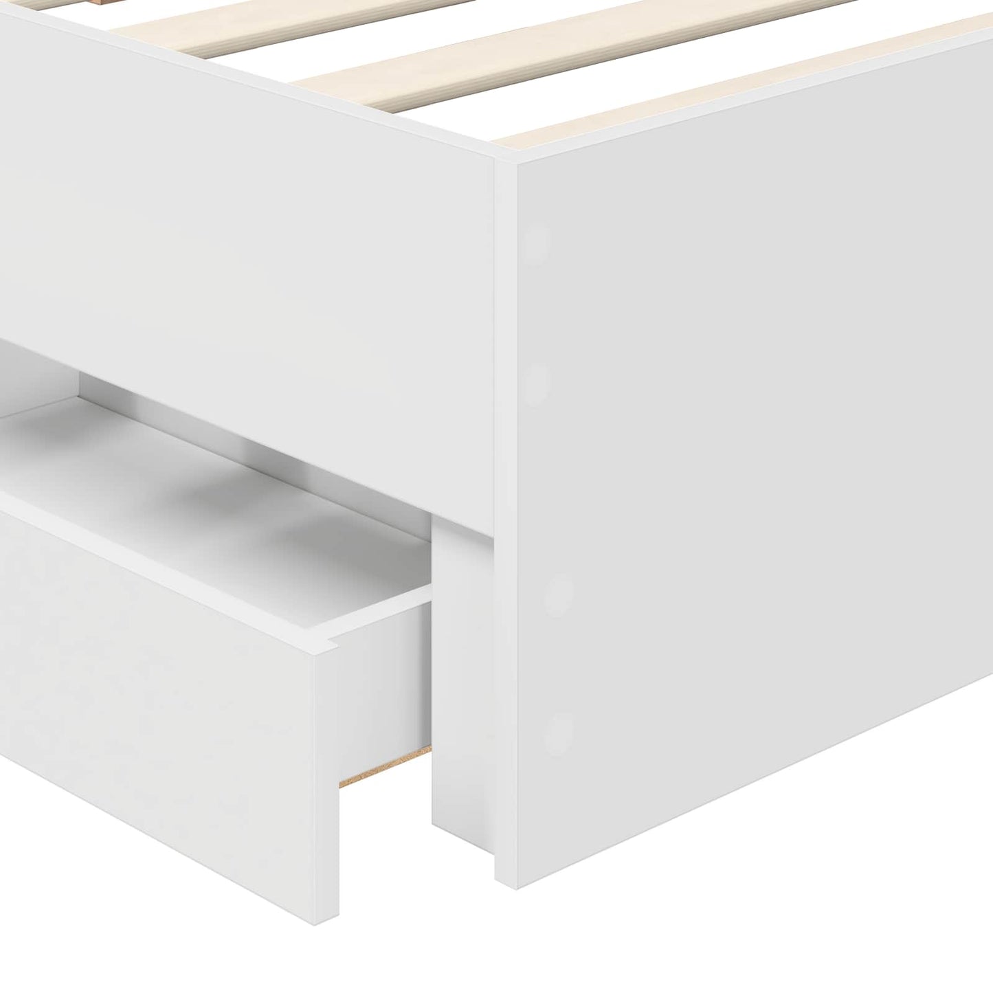 vidaXL Bed Frame with Drawer White 100 x 200 cm Engineer Wood