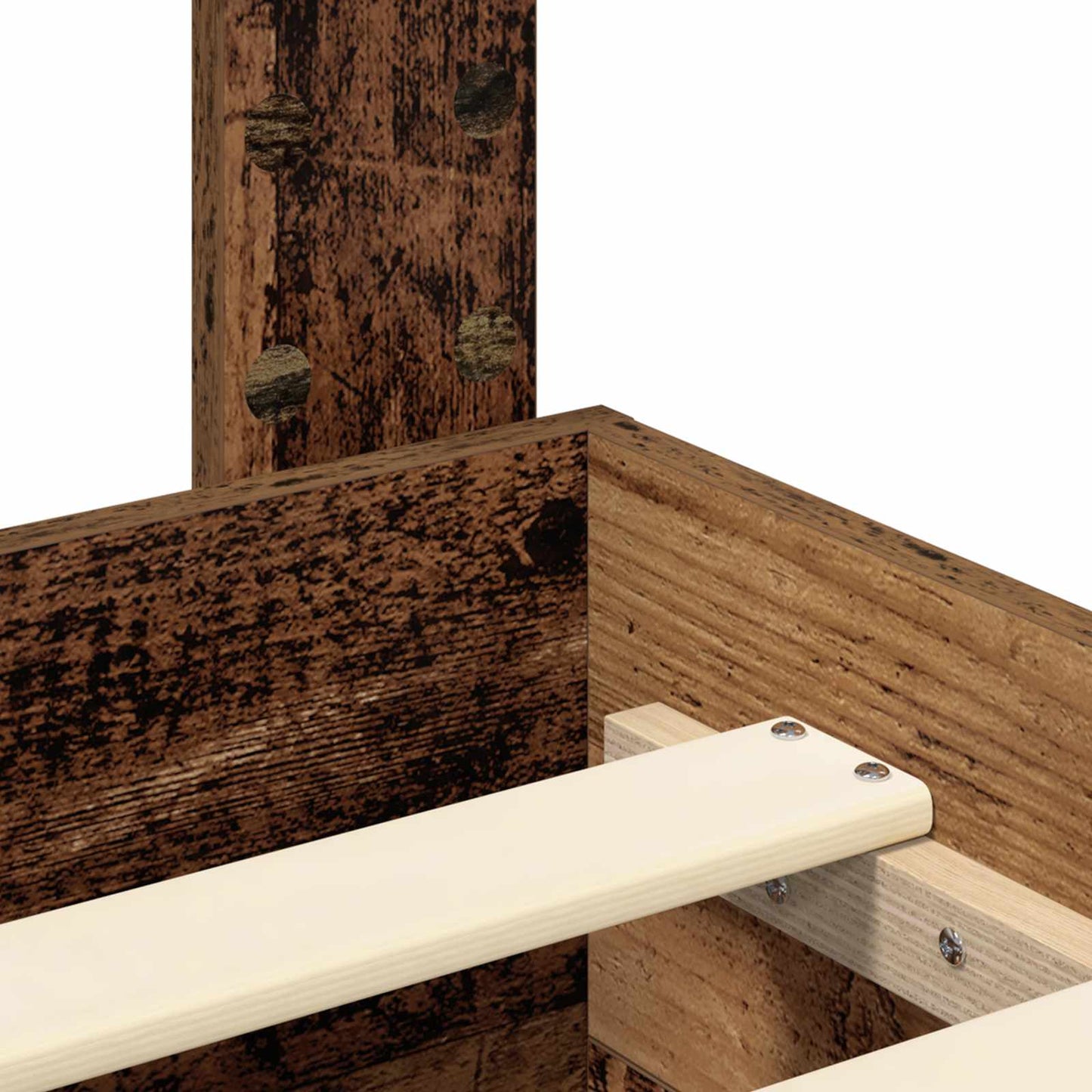 vidaXL Bed Frame with Headboard Old Wood 140 x 190 cm Engineered Wood