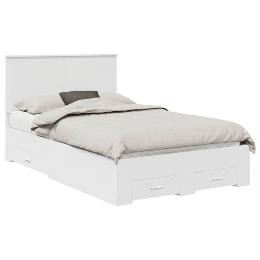 vidaXL Bed Frame with Headboard White 120 x 190 cm Engineered Wood