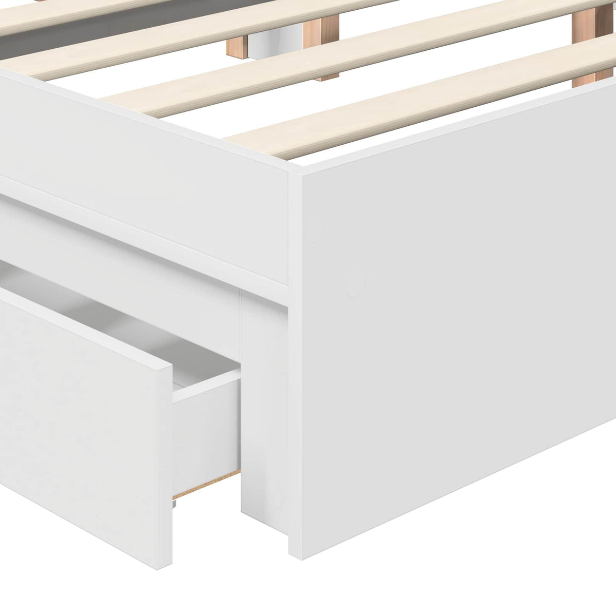 vidaXL Storage Bed with Drawer White 160 x 200 cm Engineered Wood