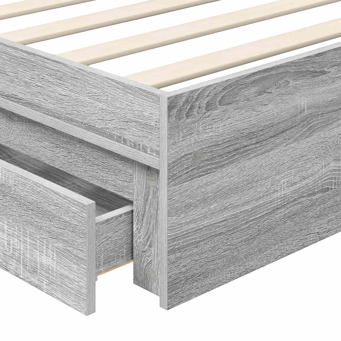 vidaXL Storage Bed Grey Sonoma 100 x 200 cm Engineered Wood