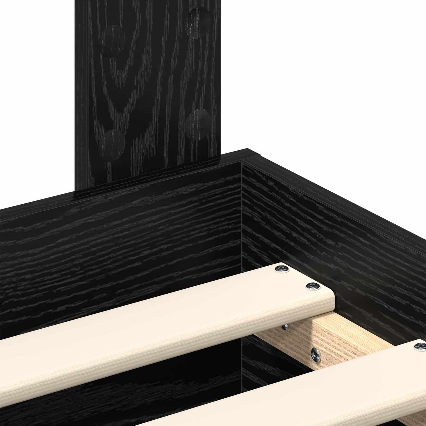 vidaXL Bed Frame with Drawer Black Oak 120 x 190 cm Engineered Wood