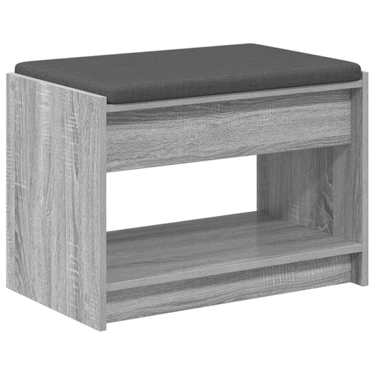 vidaXL Hall Bench Grey Sonoma 63 x 38 x 45 cm