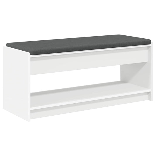 vidaXL Hall Bench White 103 x 38 x 45 cm Engineered Wood and Fabric