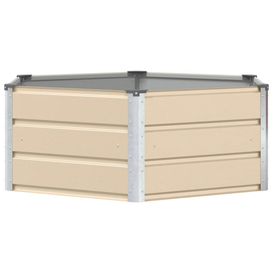 vidaXL Planter Ivory 129 x 129 x 45 cm Steel
