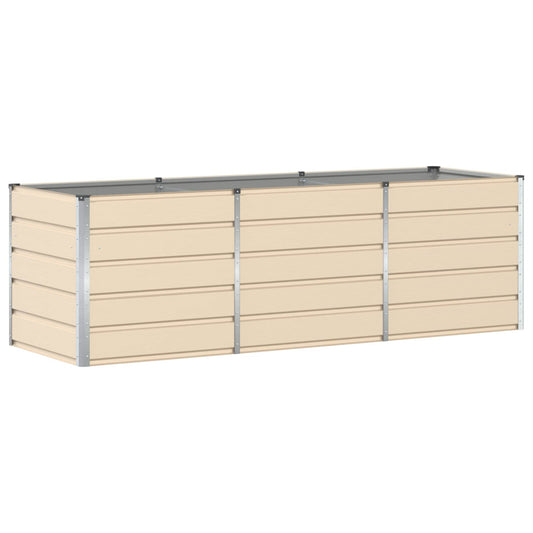 vidaXL Planter Ivory 240 x 80 x 75 cm Steel