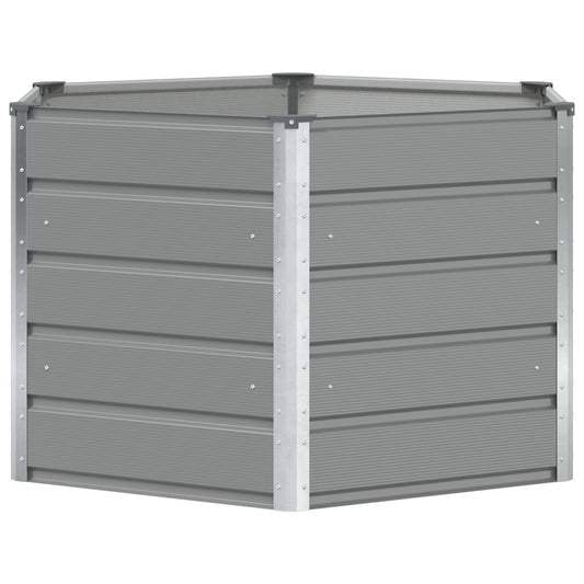 vidaXL Planter Light Grey 129 x 129 x75 cm Steel