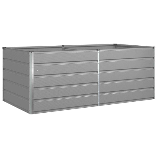 vidaXL Planter Light Grey 195 x 100 x 75 cm Galvanised Steel