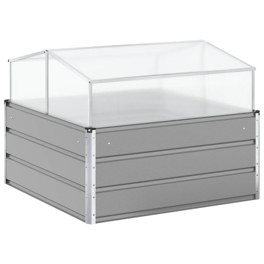 vidaXL Planter Light Grey 100 x 100 x 77 cm Galvanised Steel