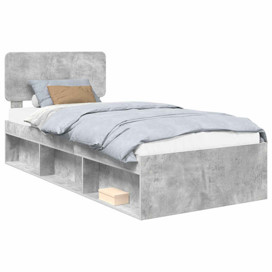 vidaXL Bed Frame Concerte Grey 90 x 190 cm Solid Pine Wood