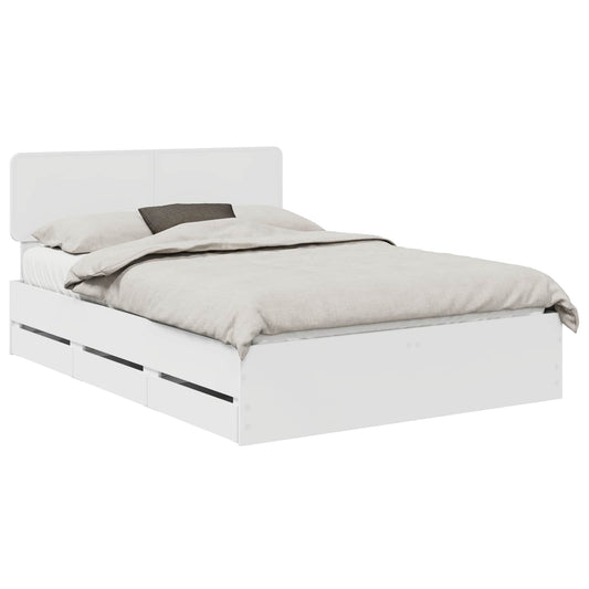 vidaXL Bed Frame with Drawer White 160 x 200 cm Engineered Wood