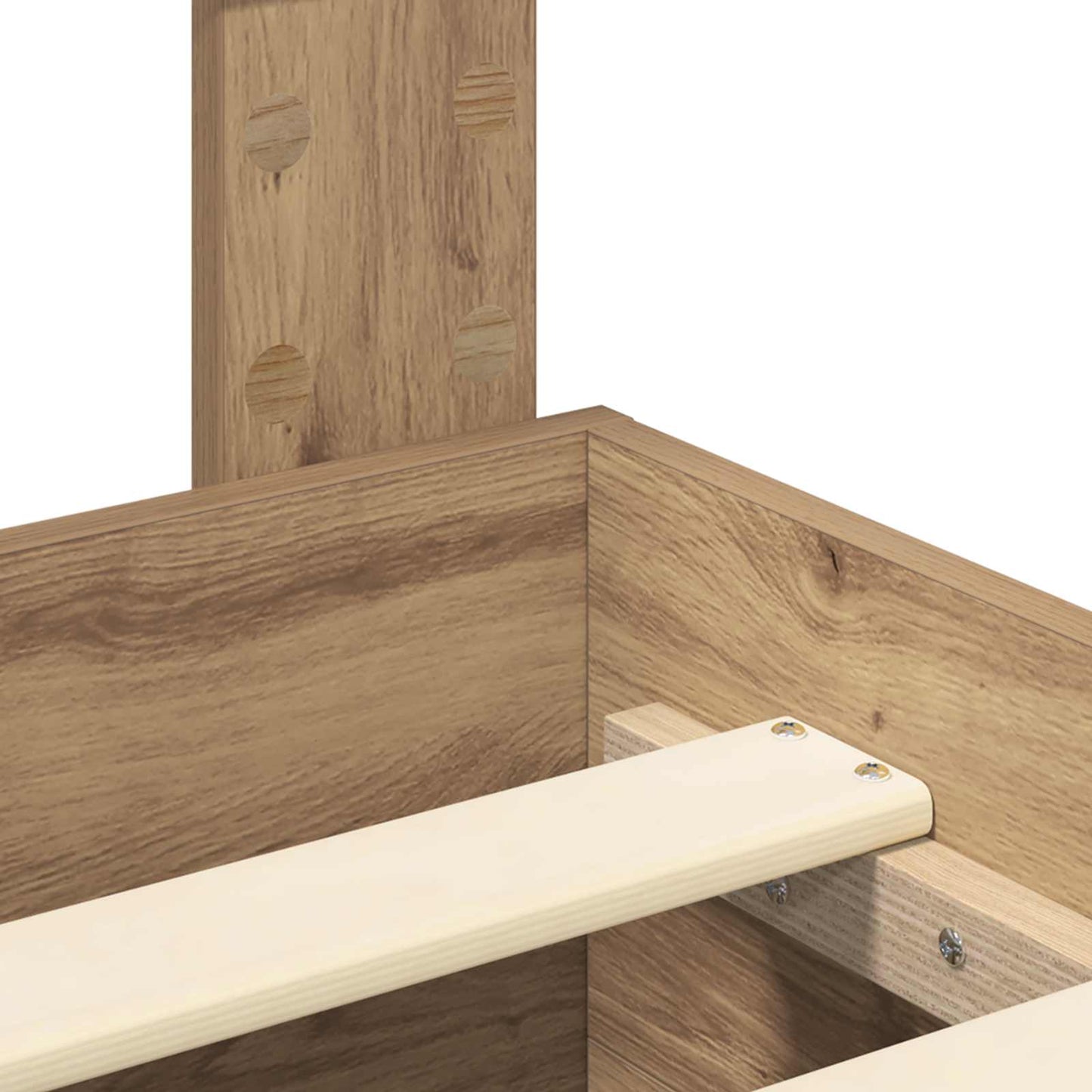 vidaXL Bed Frame with Drawer Artisan Oak 120 x 190 cm Engineered Wood