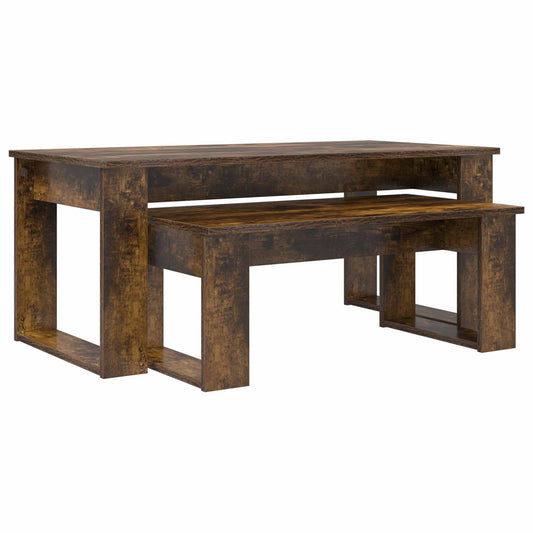 vidaXL Coffee Table Set 2 pcs Smoked Oak 100 x 50 x 42 cm