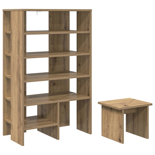 vidaXL Shoe Cabinet with Shelf 2 pcs Artisan Oak Engineered Wood