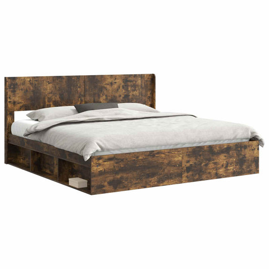 vidaXL Bed Frame with Storage and Headboard 2 pcs Engineered Wood