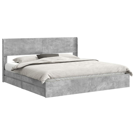 vidaXL Bed Frame with Storage and Headboard 2 pcs Engineered Wood
