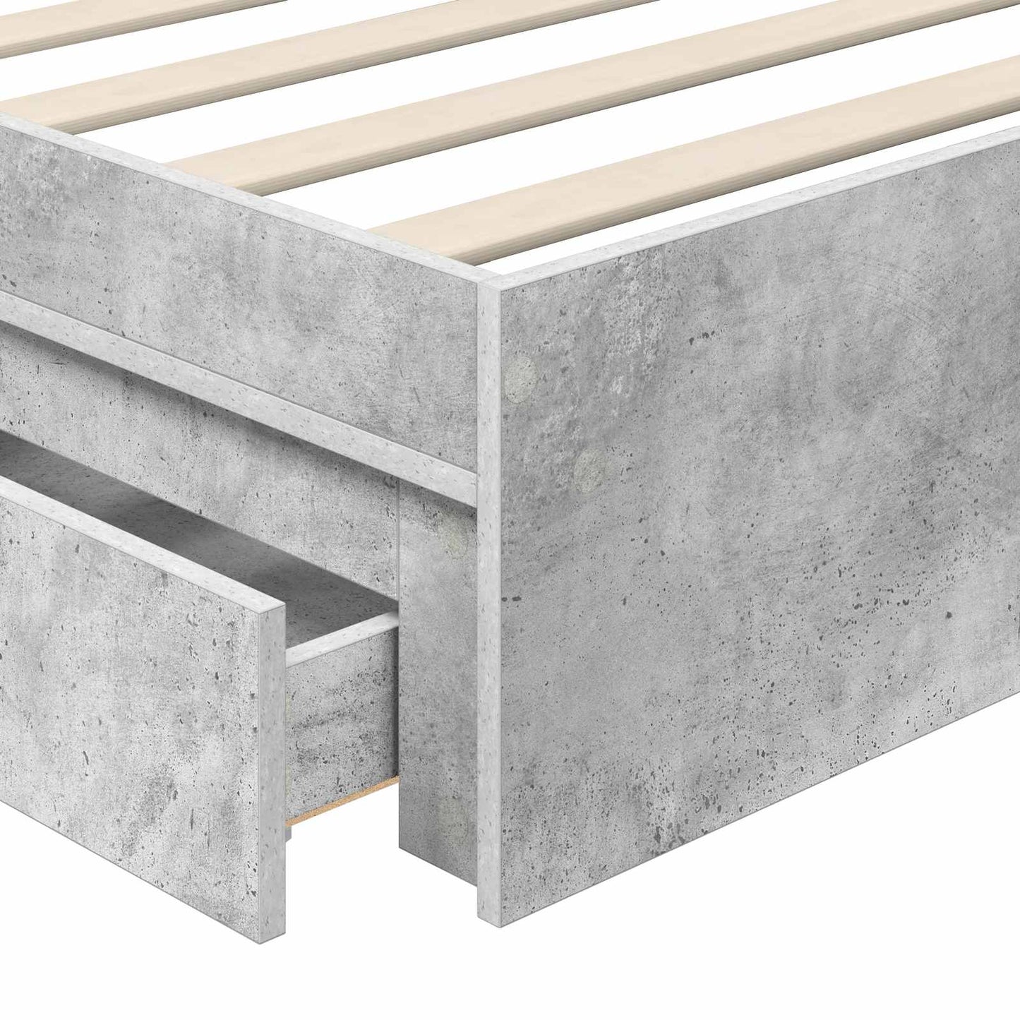vidaXL Storage Bed Concrete Grey 70 x 190 cm Engineered Wood