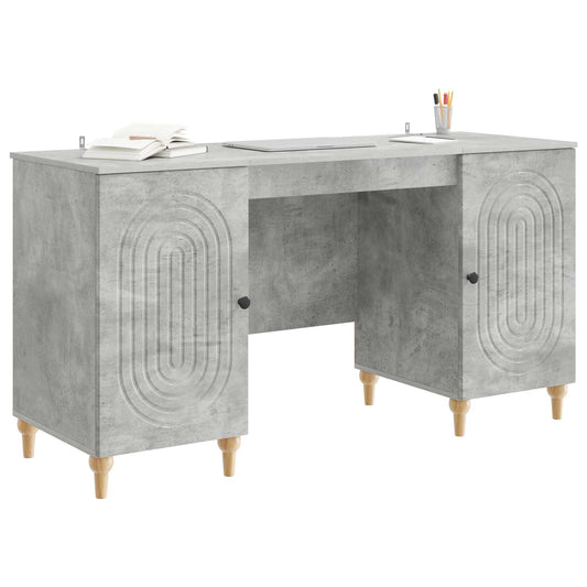 vidaXL Desk with Door Concrete Grey 142.5 x 50 x 75 cm Engineered Wood