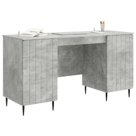 vidaXL Desk with Door Concrete Grey 142.5 x 50 x 75 cm Engineered Wood