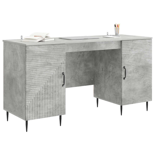 vidaXL Desk with Door Concrete Grey 142.5 x 50 x 75 cm Engineered Wood